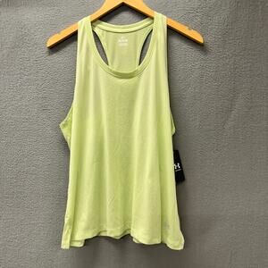 Under armour Launch Tank Womens XL Yellow Reflective Singlet Racerback NEW